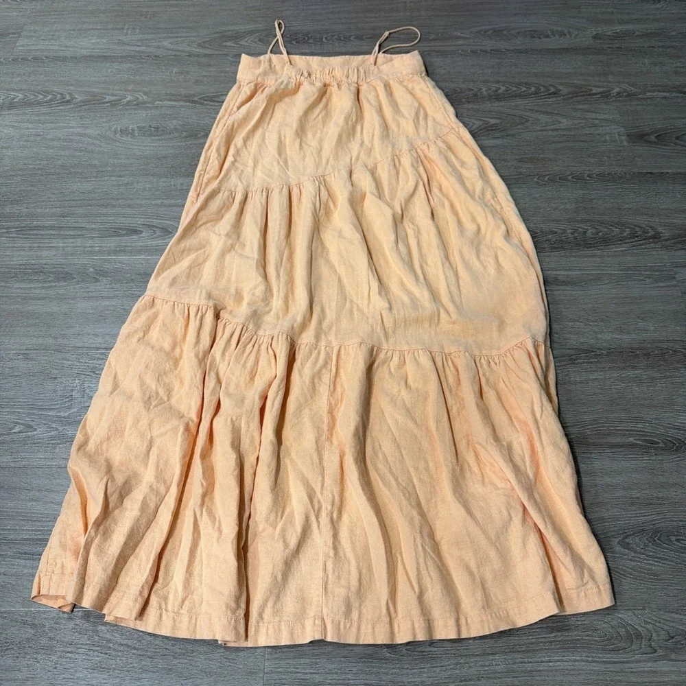 ABERCROMBIE &‎ FITCH Assymestrical Maxi Dress Small Orange Casual Bohemian